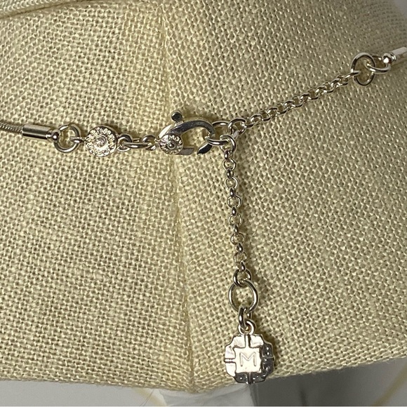 Monet Silver Tone Necklace Gray And Silver Disks EUC Mint Cond 16” - 19” Circles - Picture 11 of 14